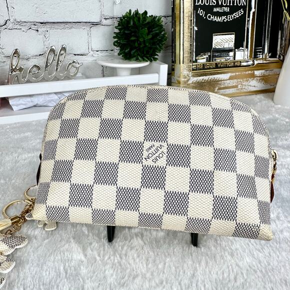 Louis Vuitton Damier Azur Pouch PM or Crossbody Bag NICE! Great gift! - Picture 2 of 13